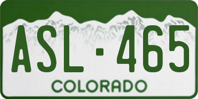 CO license plate ASL465