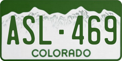CO license plate ASL469
