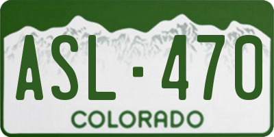 CO license plate ASL470