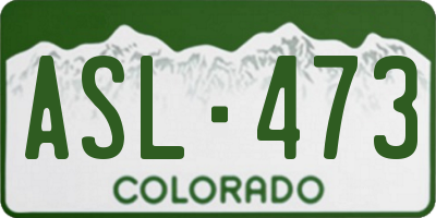 CO license plate ASL473