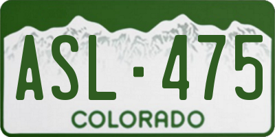 CO license plate ASL475