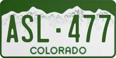 CO license plate ASL477