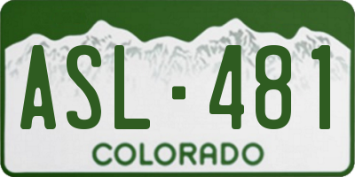 CO license plate ASL481