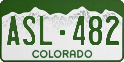 CO license plate ASL482