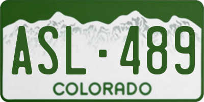 CO license plate ASL489