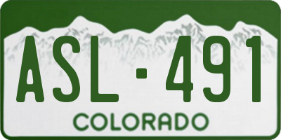 CO license plate ASL491