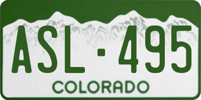 CO license plate ASL495