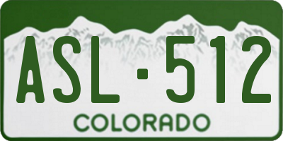 CO license plate ASL512