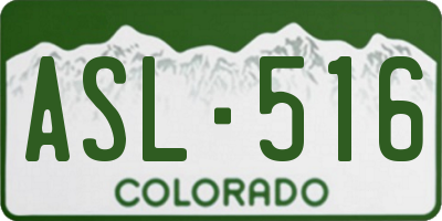 CO license plate ASL516
