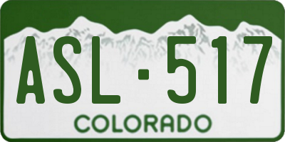 CO license plate ASL517