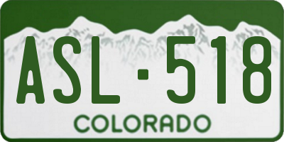 CO license plate ASL518
