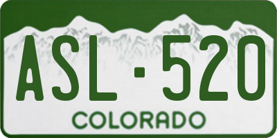 CO license plate ASL520