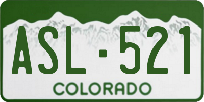 CO license plate ASL521