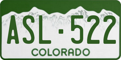 CO license plate ASL522