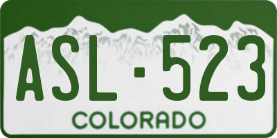 CO license plate ASL523