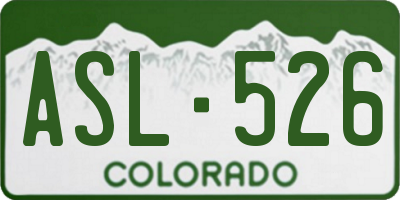CO license plate ASL526