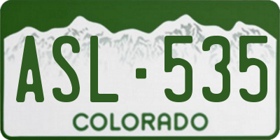 CO license plate ASL535