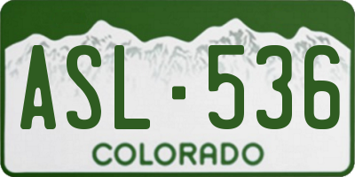 CO license plate ASL536