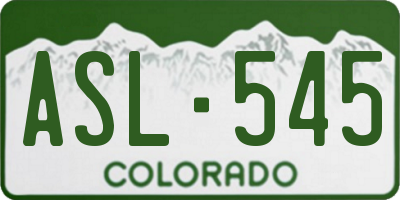CO license plate ASL545