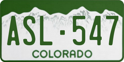 CO license plate ASL547