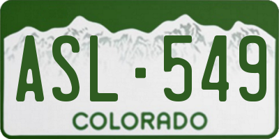 CO license plate ASL549