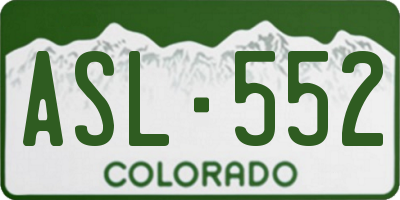 CO license plate ASL552