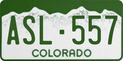 CO license plate ASL557