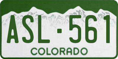 CO license plate ASL561