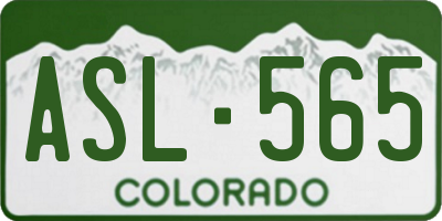 CO license plate ASL565