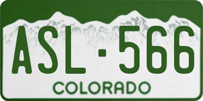 CO license plate ASL566