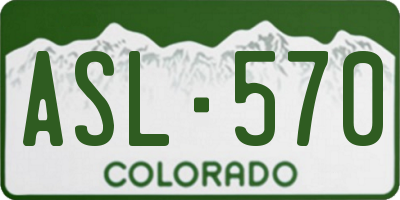 CO license plate ASL570