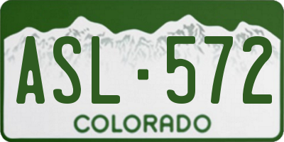 CO license plate ASL572