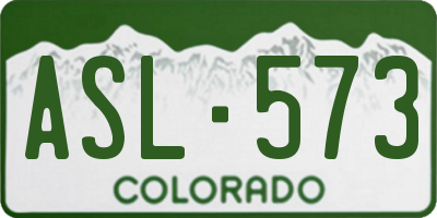 CO license plate ASL573
