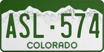 CO license plate ASL574