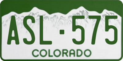 CO license plate ASL575