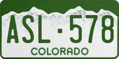 CO license plate ASL578