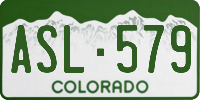 CO license plate ASL579