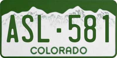 CO license plate ASL581