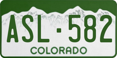 CO license plate ASL582