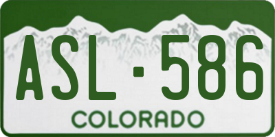 CO license plate ASL586