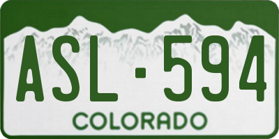 CO license plate ASL594