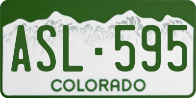 CO license plate ASL595