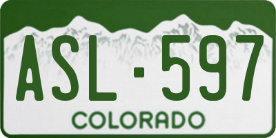 CO license plate ASL597