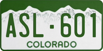 CO license plate ASL601