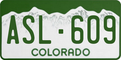 CO license plate ASL609