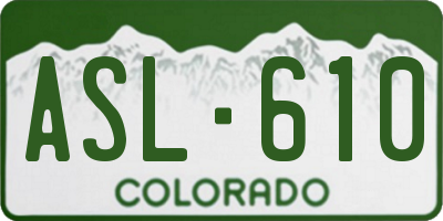 CO license plate ASL610