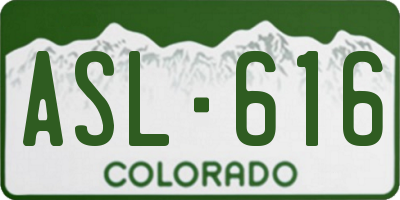 CO license plate ASL616