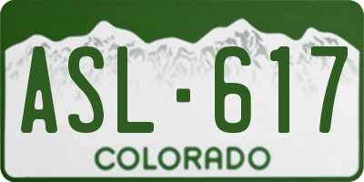 CO license plate ASL617