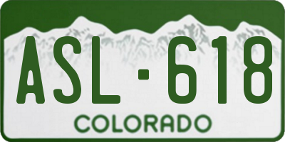 CO license plate ASL618