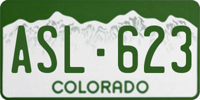 CO license plate ASL623